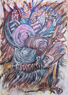 ABSTRAKTION Nr.11, 40x40 cm, Acryl auf Leinen, Preis € 150,-