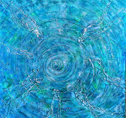 SKYDIVER; 60x60 cm; Mixed Media auf Leinen; Preis € 350,-