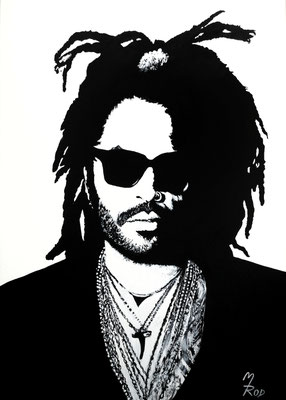 LENNY KRAVITZ; 70x50 cm; Gesso auf Leinen mit Schlussfirnis seidenmatt; Preis € 300,-