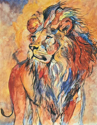 NEU (noch nicht fertiggestellt) - LÖWE Nr. ; 50x40 cm; Acryl inkl. Rahmen und Plexiglas; Preis € 300,-