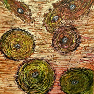 PERPETUUM MOBILE; 100x100 cm; Acryl auf Leinen mit Schlussfirnis seidenmatt; Preis € 550,-