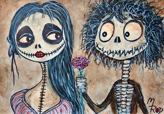 ROMEO & JULIA Nr.8, 21x30 cm, Acryl auf Aquarellpapier hinter Plexiglas inklusive Rahmen (NICHT ERHÄLTLICH) 