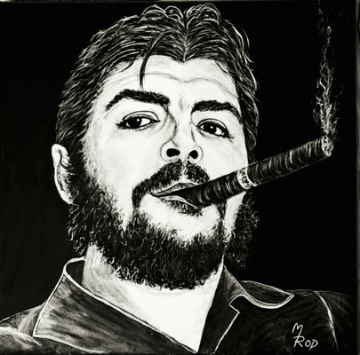 CHE GUEVARA Nr.8; 60x60 cm; Gesso auf Leinen mit Schlussfirnis matt; Preis € 300,-