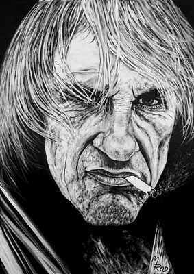 GERARD DEPARDIEU Nr.1; 70x50 cm; Gesso auf Leinen mit Schlussfirnis seidenmatt; Preis € 400,-