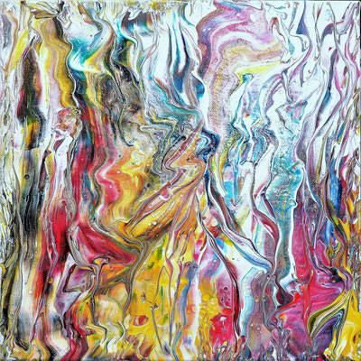 DUCKS BALLET, 40x40 cm, Acryl auf Leinen, Preis € 150,-