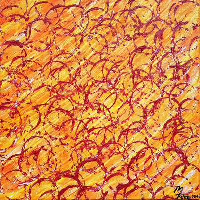 ACHTERN, 40x40 cm, Acryl auf Leinen, Preis € 150,-