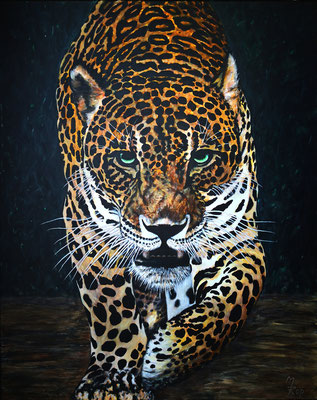 Jaguar Nr.1; 100x80 cm; Acryl auf Leinen (Original nicht mehr erhältlich)