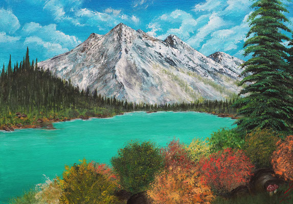 SUMMER TARN; 42x56 cm; Öl auf Malplatte mit Schlussfirnis seidenmatt; Preis € 250,-