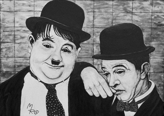 DICK & DOOF Nr.2; 50x70 cm; Gesso auf Leinen (NICHT ERHÄLTLICH) 