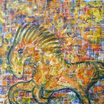 HORSE JOY; 60x60 cm; Acryl auf Leinen; Preis € 350,-