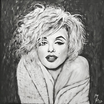 MARILYN MONROE Nr.3; 60x60 cm; Gesso auf Leinen (NICHT ERHÄLTLICH) 
