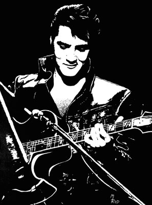 ELVIS PRESLEY Nr.12; 80x60 cm; Gesso auf Leinen mit Schlussfirnis matt; Preis € 350,- 