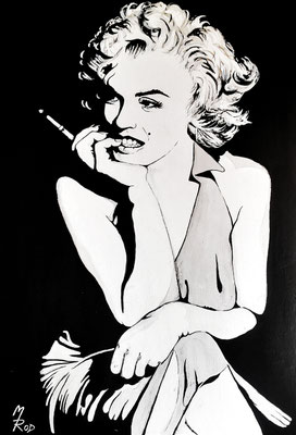 MARILYN MONROE Nr.7; 70x50 cm; Gesso auf Leinen (NICHT ERHÄLTLICH) 