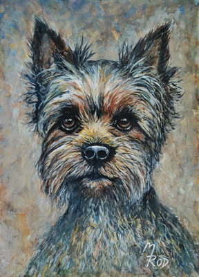 HUND Nr.7; 51,5x41,5 cm; Aquarell/Gesso mit Passepartout, Plexiglas und Rahmen (nicht mehr erhältlich) 