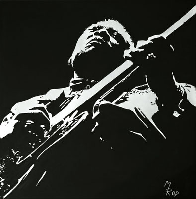 B.B. KING Nr.1; 60x60 cm; Gesso auf Leinen mit Schlussfirnis matt; Preis € 300,-