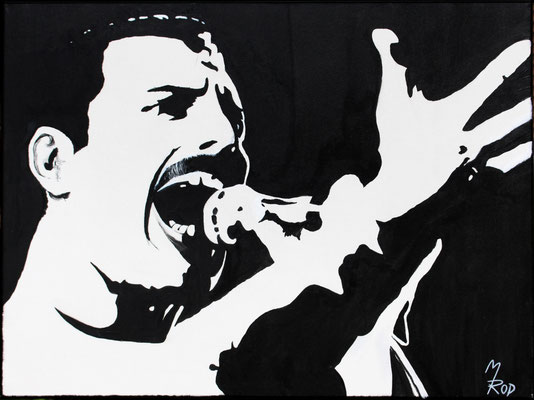 FREDDIE MERCURY Nr.1; 60x80 cm; Gesso auf Leinen (NICHT ERHÄLTLICH) 