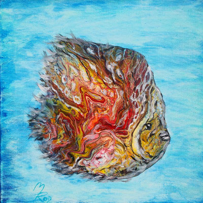 CORAL FISH Nr. 1, 40x40 cm, Acryl auf Leinen, Preis € 150,- 