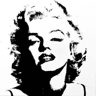 (noch nicht fertiggestellt) - MARILYN MONROE Nr.9; 60x60 cm; Gesso auf Leinen mit Schlussfirnis matt; Preis € 400,-