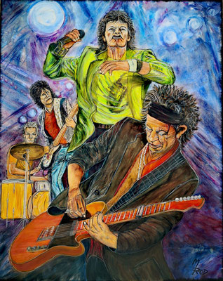 THE ROLLING STONES Nr. 3; 100x80 cm; Acryl auf Leinen mit Schlussfirnis seidenmatt; EUR 500,-