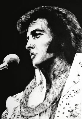 ELVIS PRESLEY Nr.7; 70x50 cm; Gesso auf Leinen mit Schlussfirnis matt; € 300,- 