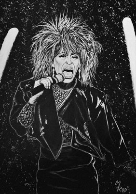TINA TURNER Nr.2; 70x50 cm; Gesso auf Leinen (NICHT ERHÄLTLICH) 
