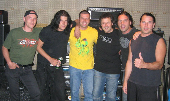 v.l.n.r. Daniel Grossenbacher (Blockhead), Mark Fox (Fuchs), Steve Businger, Victor Rettenmund, Franky Fersino, Roger Tanner