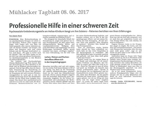 Mühlacker Tagblatt 08.06.2017