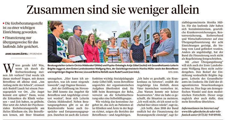 Pforzheimer Zeitung 01.06.2017