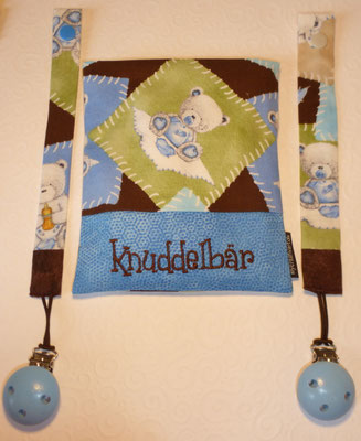 Wärmekissen, Schnullerkette in "Teddy blau"