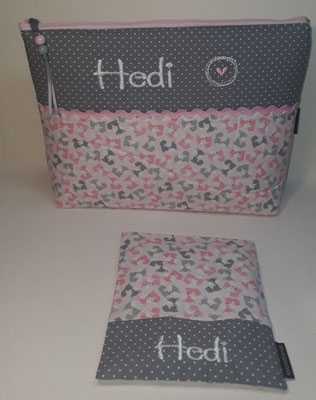 Wickeltasche und Wärmekissen in "Füchse rosa"