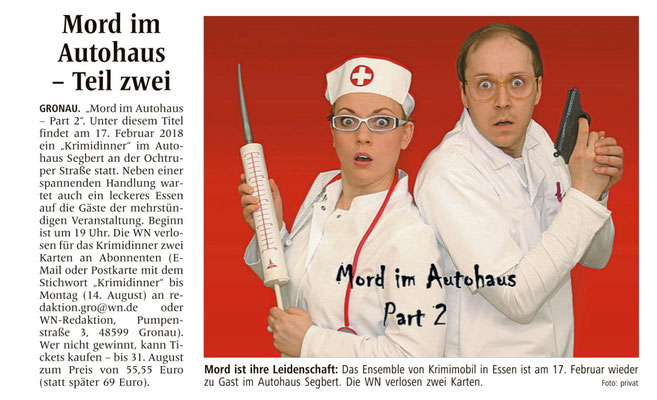 Krimi-Dinner von Theater krimimobil Berlin in der Presse