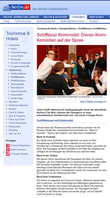 Krimi-Dinner von Theater krimimobil Berlin in der Presse