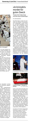 Krimi-Dinner von Theater krimimobil Berlin in der Presse
