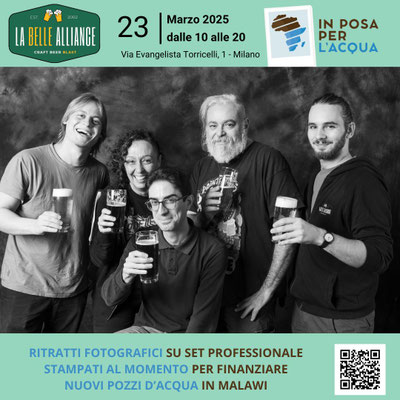 Ritratti solidalit di In posa per l'acqua a La belle alliance di Milano per Il pozzo dei desideri ODV