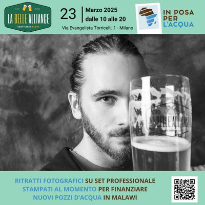 Ritratti solidalit di In posa per l'acqua a La belle alliance di Milano per Il pozzo dei desideri ODV