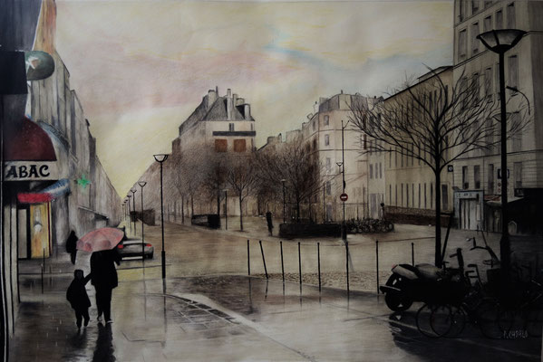 PARIS (sous la pluie) tuto 1.00 x 70 - 2023