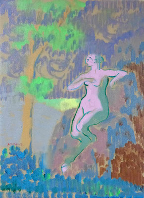 Forest Goddess,2022,Oil on canvas,33.3x24.2cm