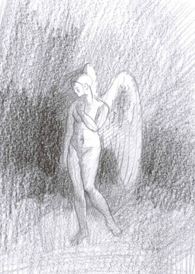 堕天使,2017,Pencil on paper,×mm