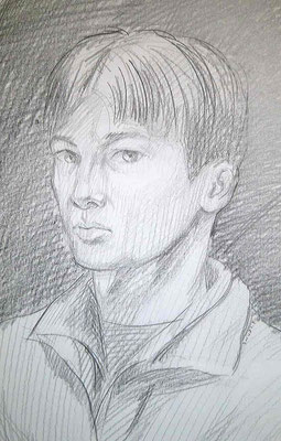 Self-portrait,2019,Pencil on paper,33×22cm