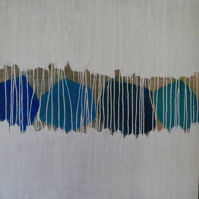 No. 23 Gesteinsmehle, Papiere, Pigmente auf Leinwand, 80x80 (2025)