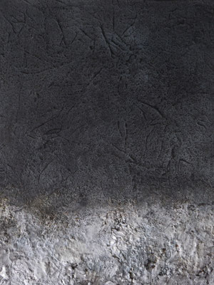 No. 5 Papier, Gesteinsmehle, Graphit auf Leinwand, 40x50