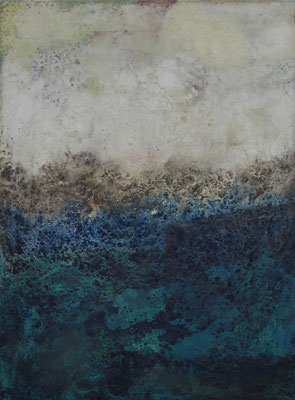 No. 3 Papier, Gesteinsmehle, Pigmente auf Leinwand, 30x40