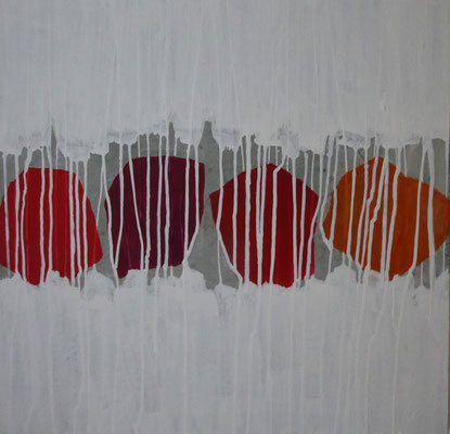 No. 22 Gesteinsmehle, Papiere, Pigmente auf Leinwand, 80x80 (2025)