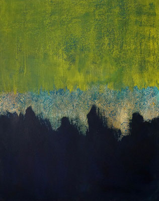 No. 13 Papier, Gesteinsmehl, Pigmente auf Leinwand, 80x100 (2023)