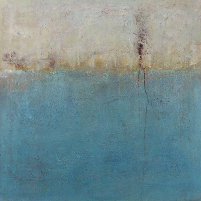 No. 8 Papier, Gesteinsmehle, Pigmente auf Leinwand, 60x60 (2019)