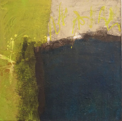 No. 21 Gesteinsmehle, Gewebe, Pigmente auf Leinwand, 60x60 (2023)
