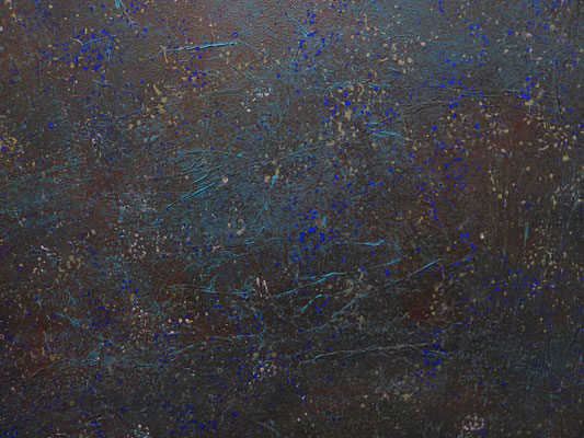 No. 11 (Ausschnitt) Papier, Gesteinsmehle, Pigmente auf Leinwand, 100x120 (2022)