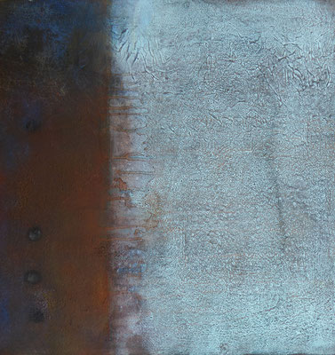 No. 4 Papier, Gesteinsmehle, Pigmente auf Leinwand, 60x60