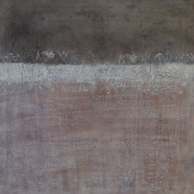 No. 17 Gesteinsmehle, Papier, Pigmente auf Leinwand, 60x60 (2025)