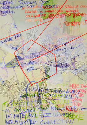 Untitled (snake), 200x140 cm, mixed media on canvas, 2013